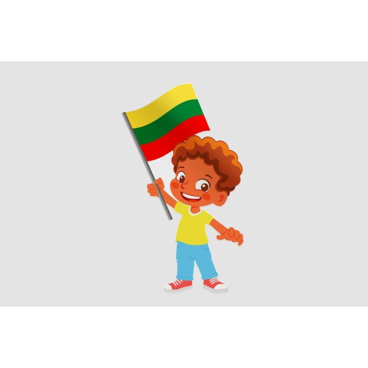 Lithuania Flag With Children Sticker - DecalsHouse