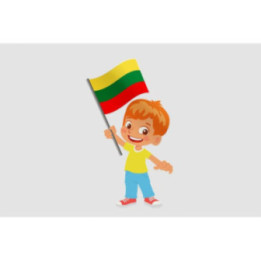 Lithuania Flag With Children Style 2 Sticker - DecalsHouse