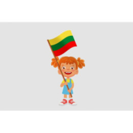 Lithuania Flag With Children Style 4 Sticker - DecalsHouse