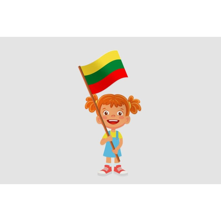 Lithuania Flag With Children Style 4 Sticker - DecalsHouse