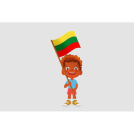 Lithuania Flag With Children Style 5 Sticker - DecalsHouse