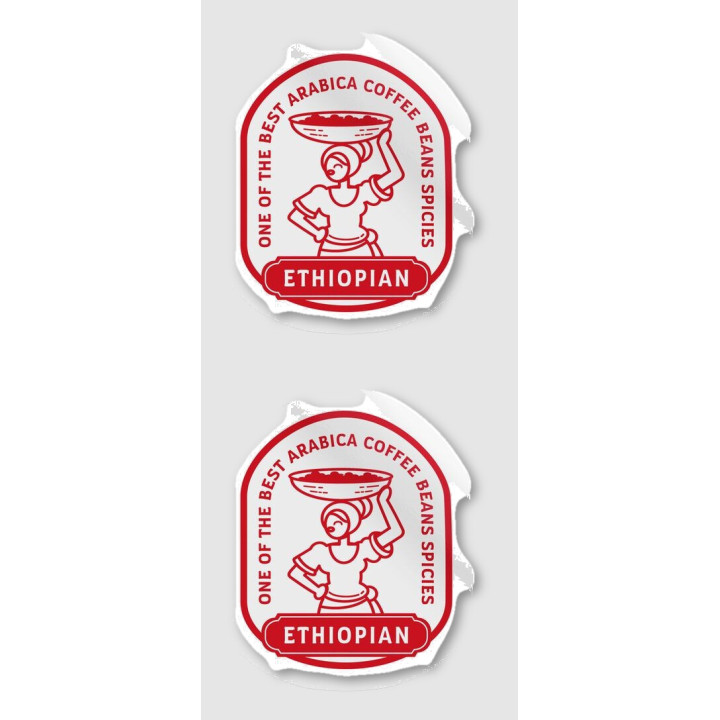 Ethiopian Arabica Coffee Badge Stickers (2-Pack)