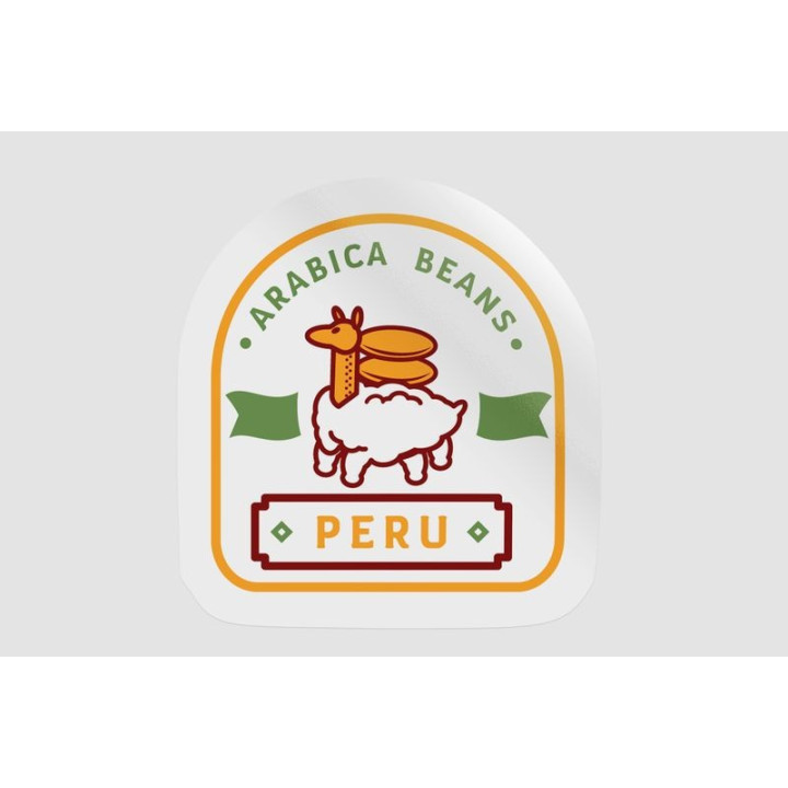 Peru Arabica Beans Coffee Stickers – Llama Badge (2-Pack)