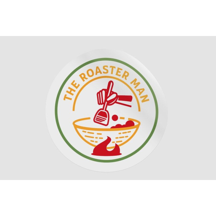 The Roaster Man Stickers – Coffee Roaster Decals (2-Pack)