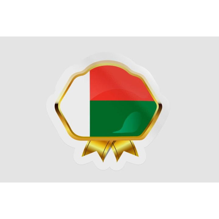 Madagascar Flag Style 15 Sticker - DecalsHouse