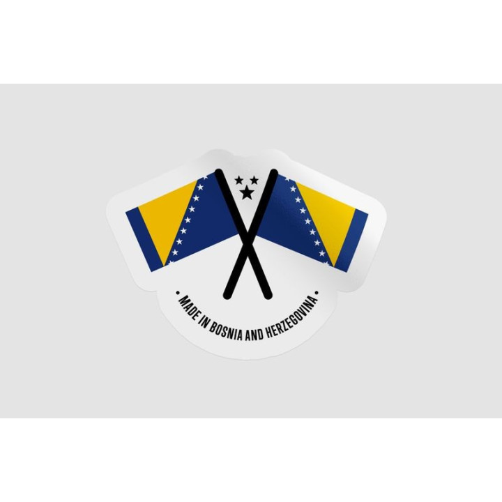 Made In Bosnia And Herzegovina Label Style 3 Sticker - DecalsHouse