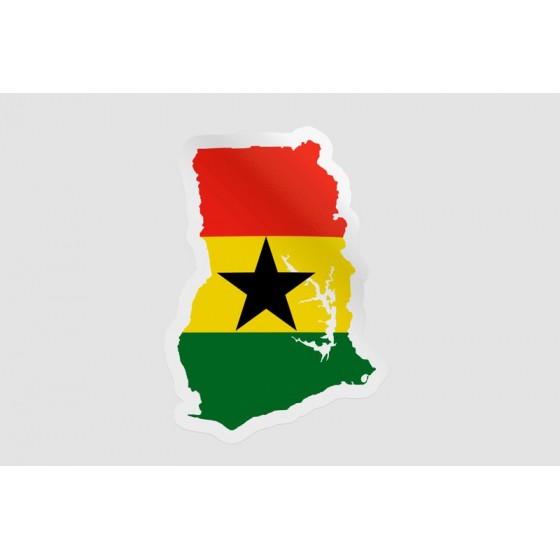 Ghana Map Flag Style 2