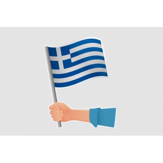 Greece Flag Hand
