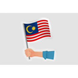 Malaysia Flag Style 14 Sticker - DecalsHouse