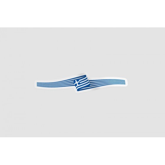 Greece Flag Ribbon Style 3