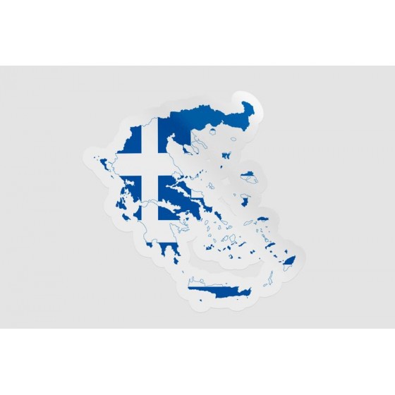 Greece Map Flag Style 3