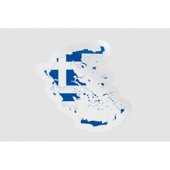 Greece Map Flag Style 4