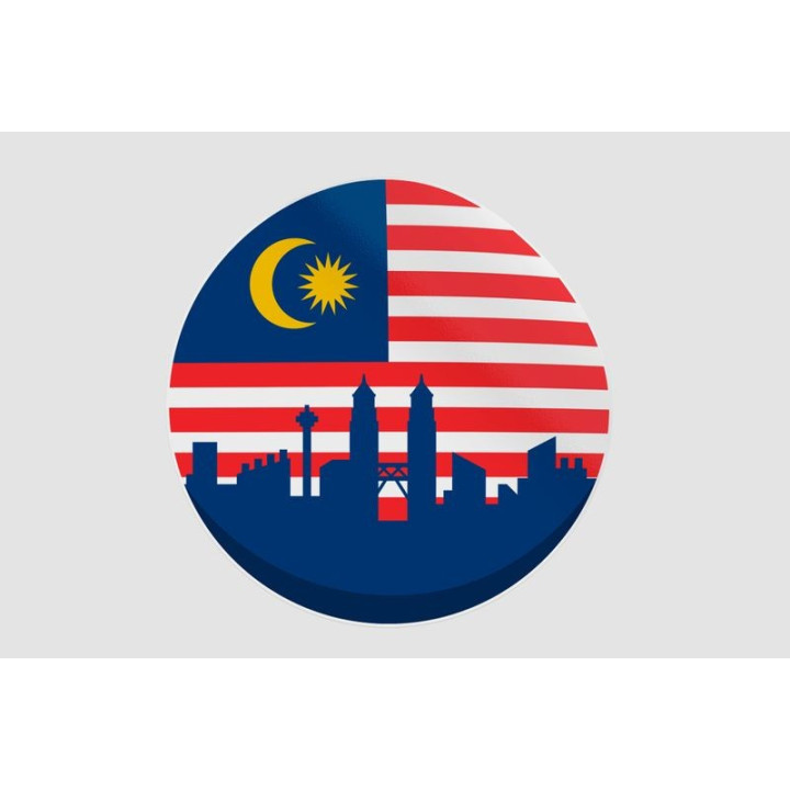 Malaysia Flag Style 4 Sticker - DecalsHouse