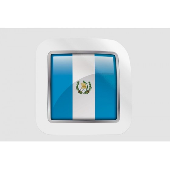 Guatemala Flag Bevel Style 3