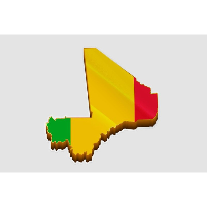 Mali Map Style 3 Sticker - DecalsHouse