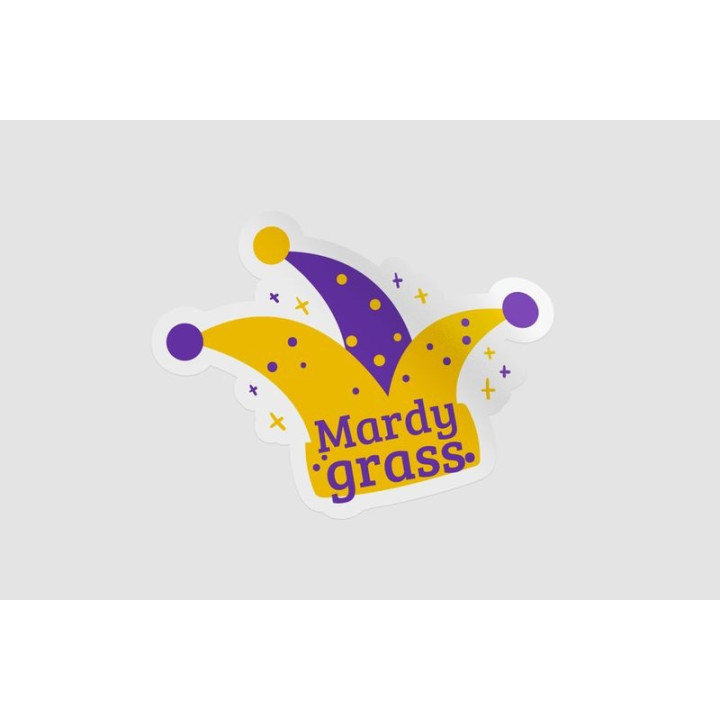 Mardi Gras Jester Hat Stickers – Carnival Decals (2-Pack)