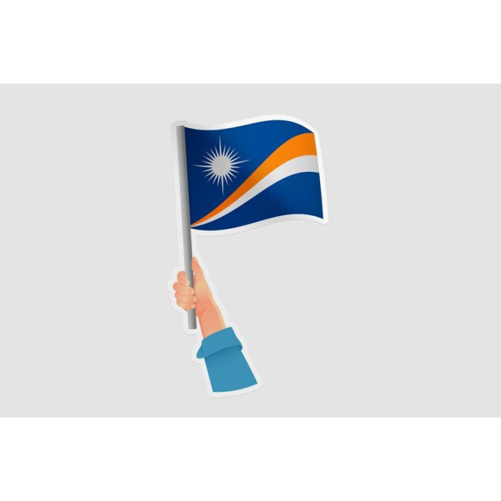 Marshall Islands Flag Style 6 Sticker - DecalsHouse