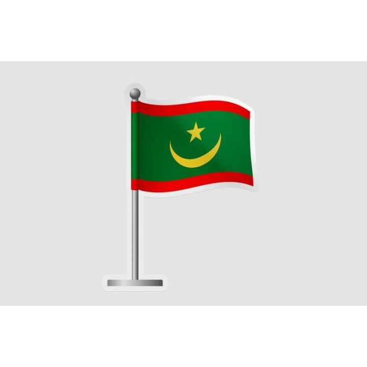 Mauritania Flag Style 6 Sticker - DecalsHouse
