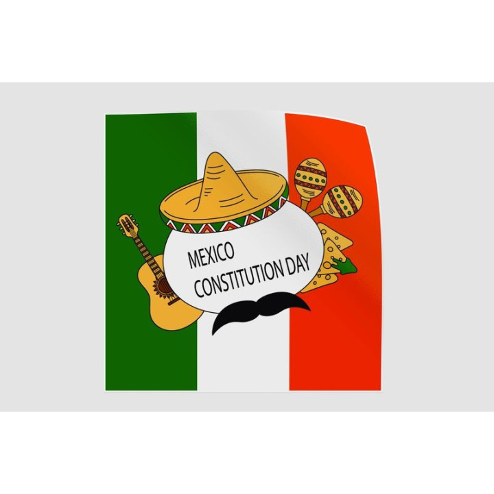 Mexico Flag Style 13 Sticker - DecalsHouse