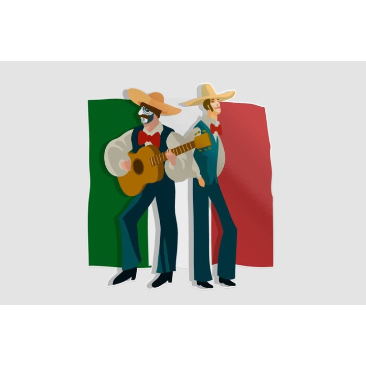Mexico Flag Style 33 Sticker - DecalsHouse