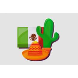 Mexico Flag Style 57 Sticker - DecalsHouse