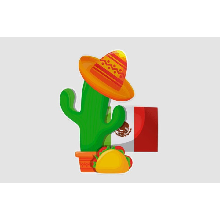 Mexico Flag Style 60 Sticker - DecalsHouse