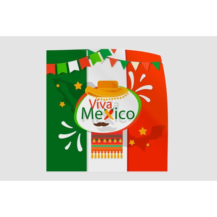 Mexico Flag Style 9 Sticker - DecalsHouse