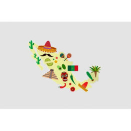 Mexico Map Style 36 Sticker - DecalsHouse