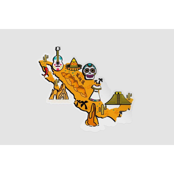 Mexico Map Style 37 Sticker - DecalsHouse