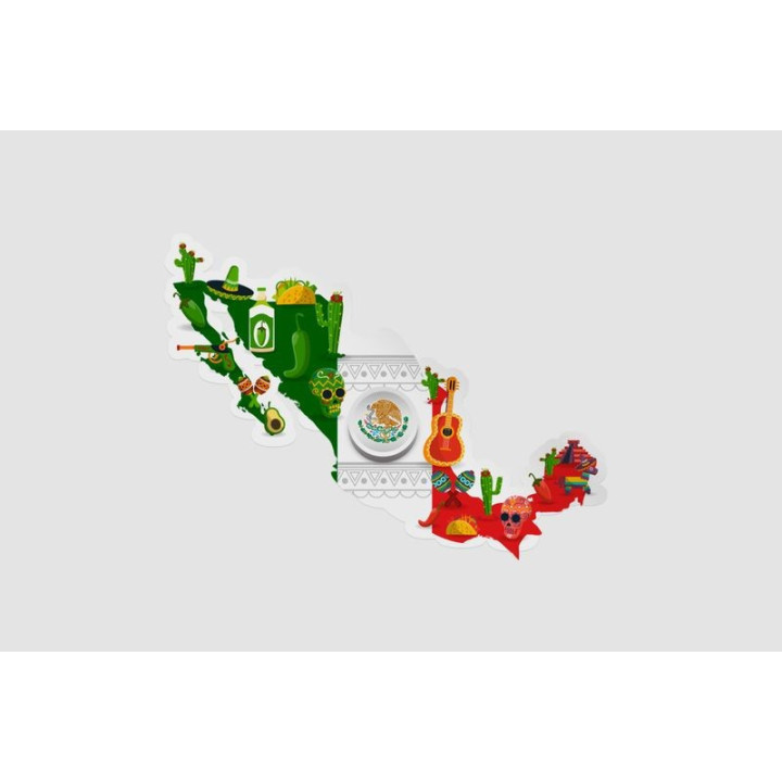 Mexico Map Style 50 Sticker - DecalsHouse
