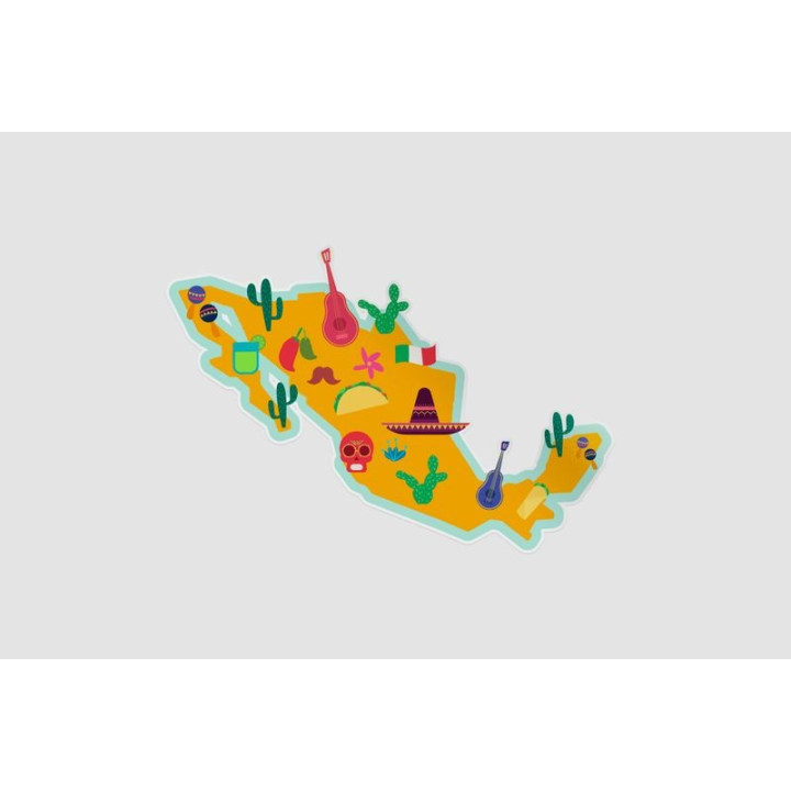 Mexico Map Style 58 Sticker - DecalsHouse