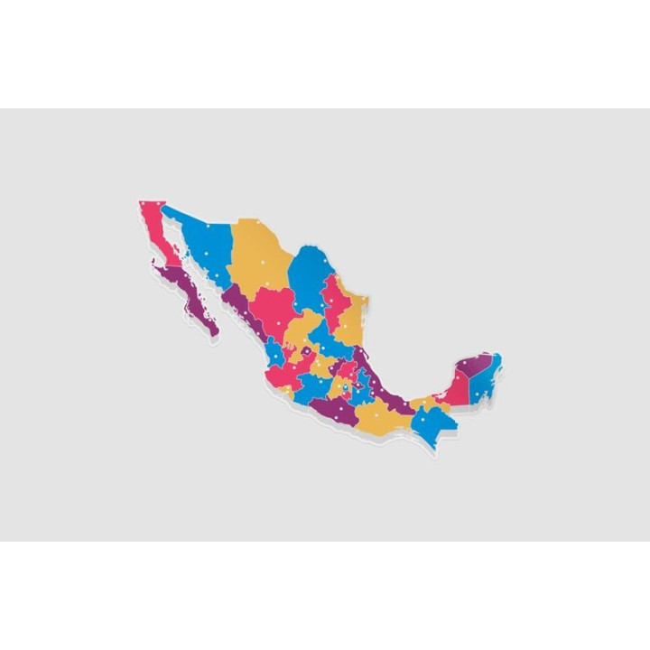 Mexico Map Style 61 Sticker - DecalsHouse
