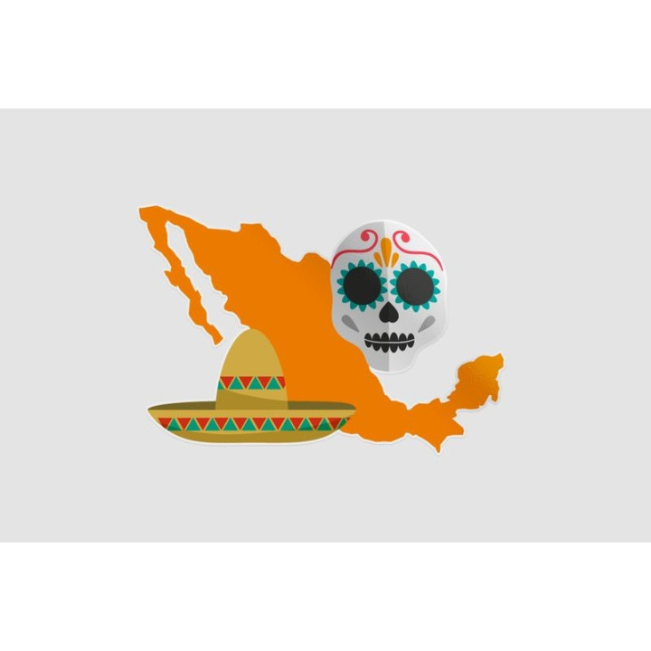 Mexico Map Style 71 Sticker - DecalsHouse