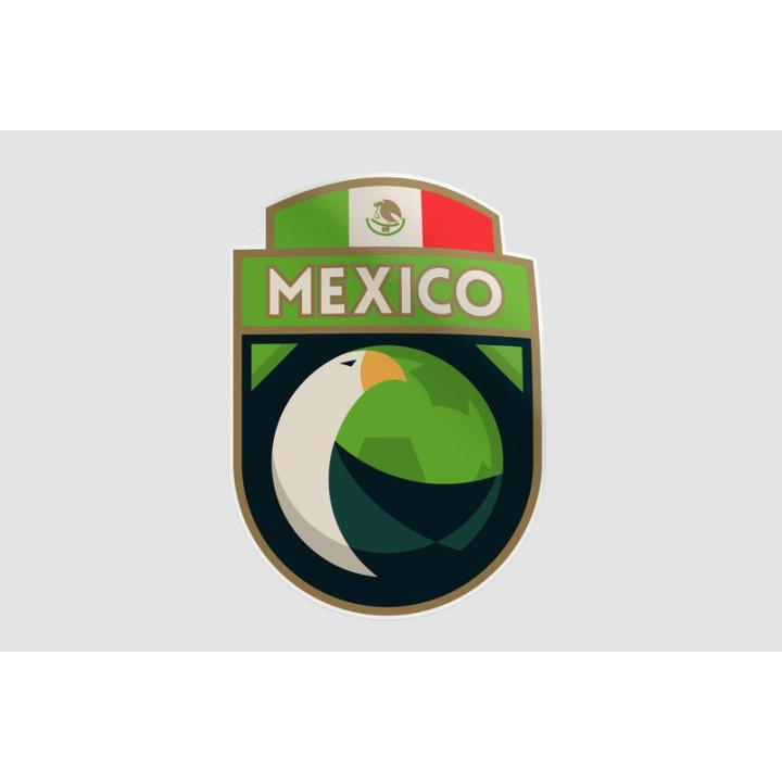 Mexico World Cup Soccer Badge Style 2 Sticker - DecalsHouse