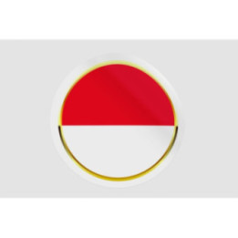 Monaco Flag Badge Style 5 Sticker - DecalsHouse