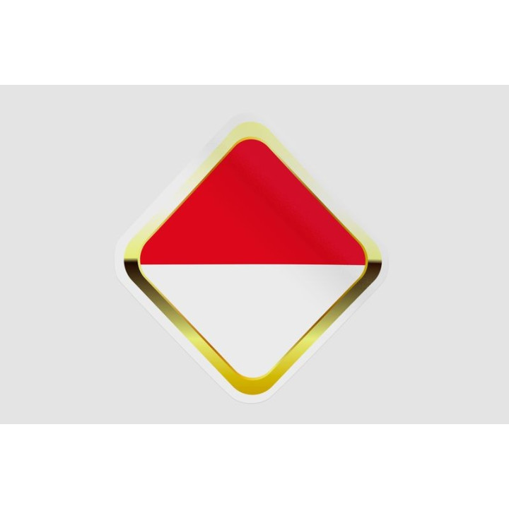 Monaco Flag Badge Style 9 Sticker - DecalsHouse