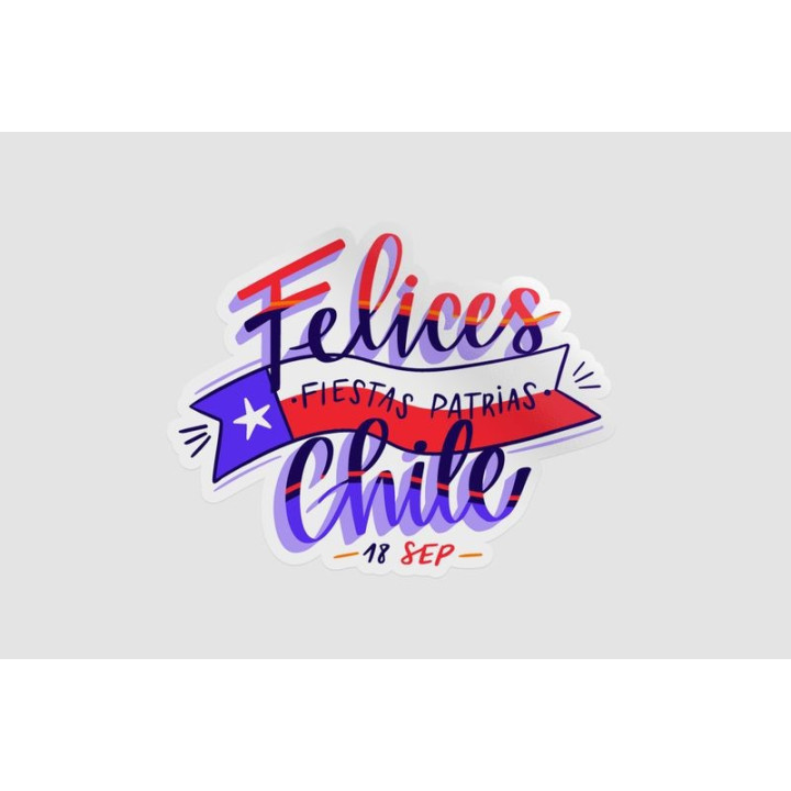 National Day Of Chile Style 3 Sticker - DecalsHouse