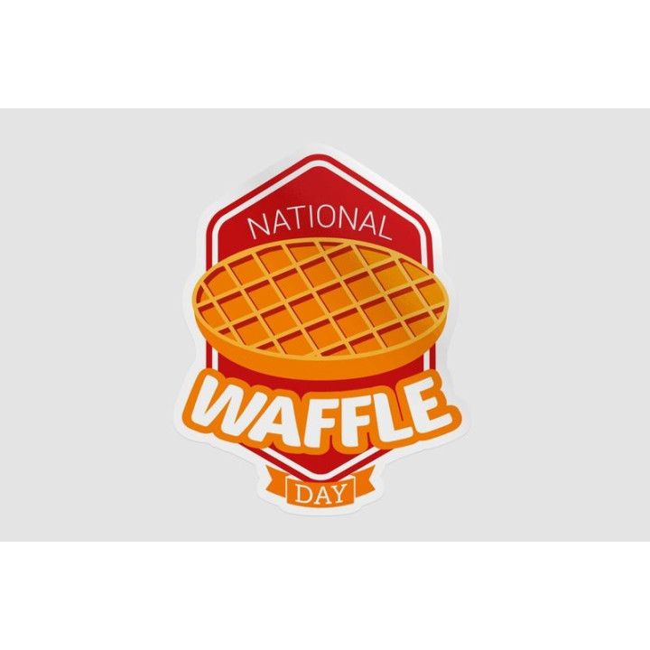 National Waffle Day Style 2 Sticker - DecalsHouse
