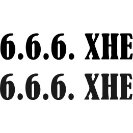 6.6.6. XHE Stickers – Metal Band Logo Decals (2-Pack)
