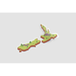 New Zealand Map Style 3 Sticker - DecalsHouse