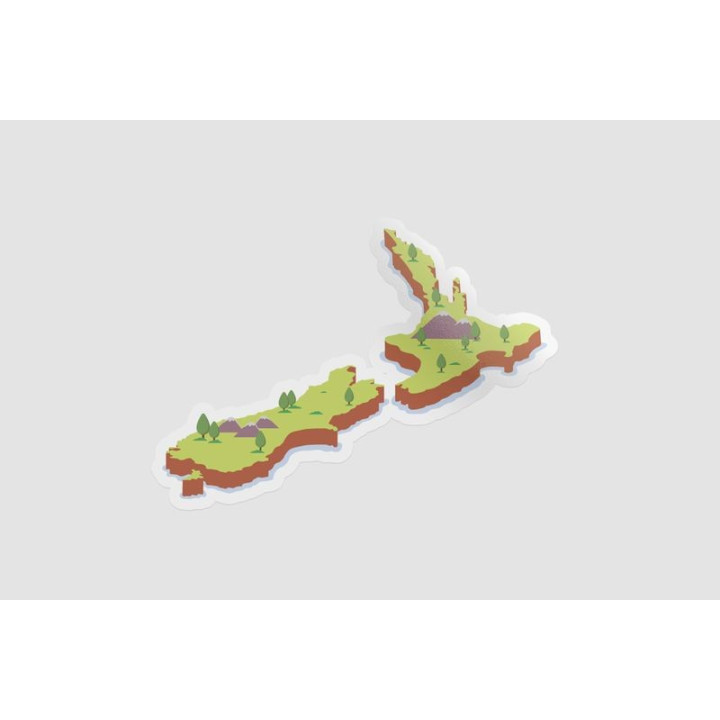 New Zealand Map Style 3 Sticker - DecalsHouse