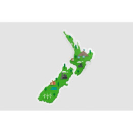 New Zealand Map Style 4 Sticker - DecalsHouse