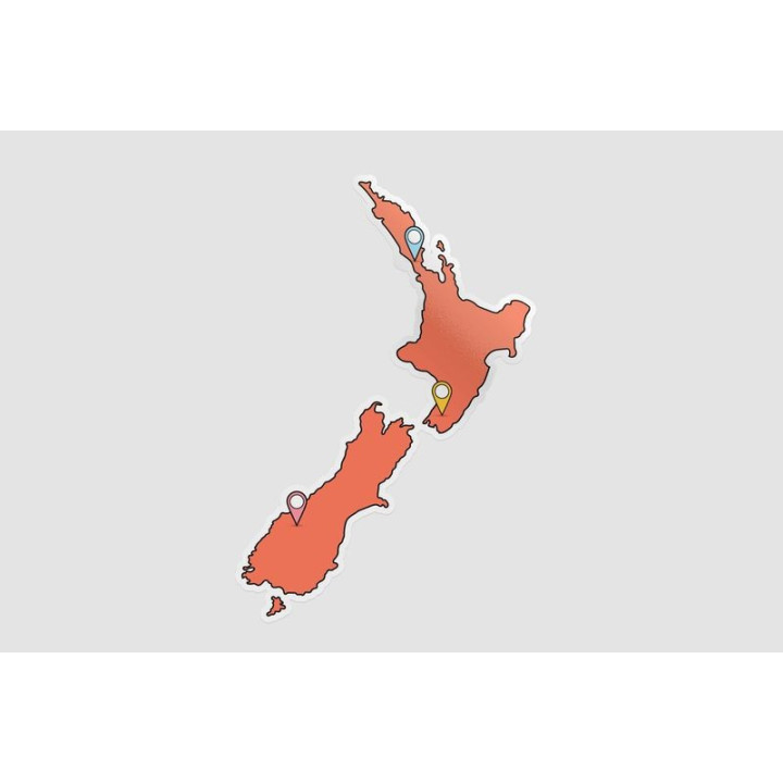 New Zealand Map Style 6 Sticker - DecalsHouse