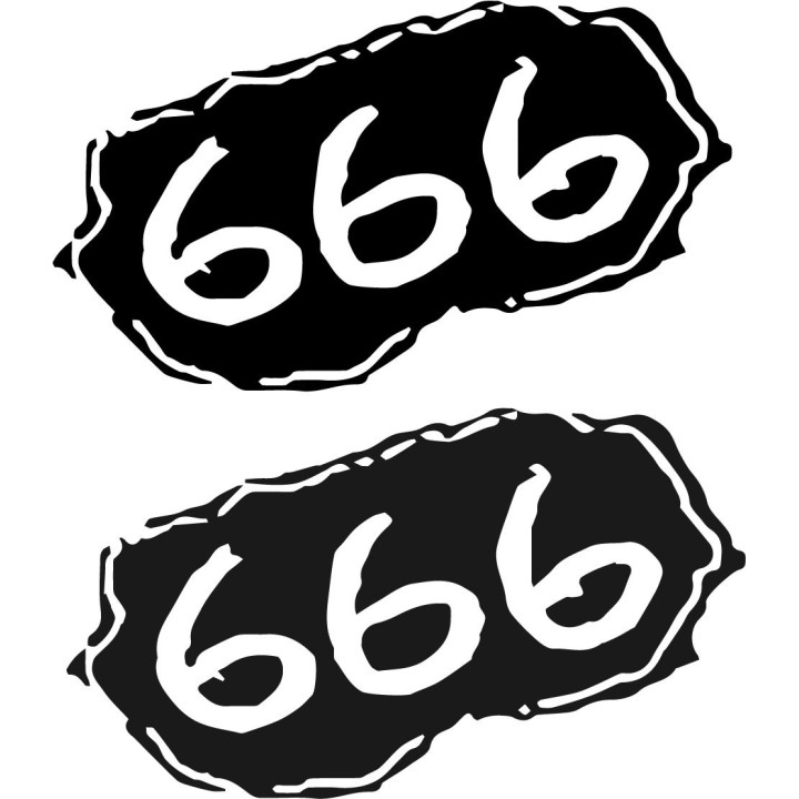 666 Stickers – Dark Aesthetic Number of the Beast Decals (2-Pack)