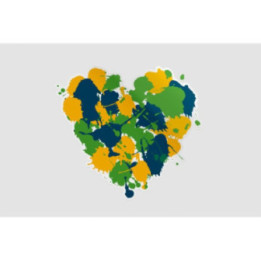 Paint Heart With Brazil Colors Sticker - DecalsHouse