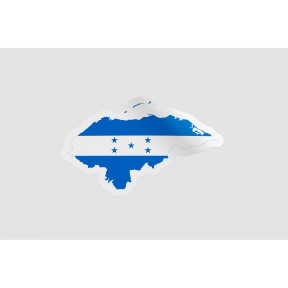 Honduras Map Flag Style 2