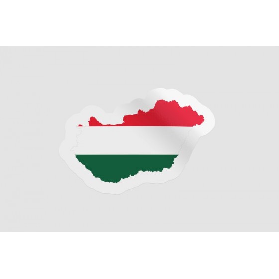 Hungary Map Flag Style 2