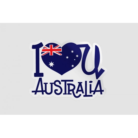 I Love Australia Sticker