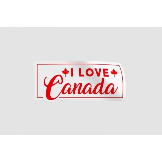 I Love Canada Style 2 Sticker