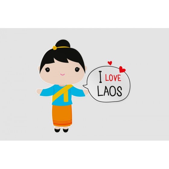 I Love Laos Sticker